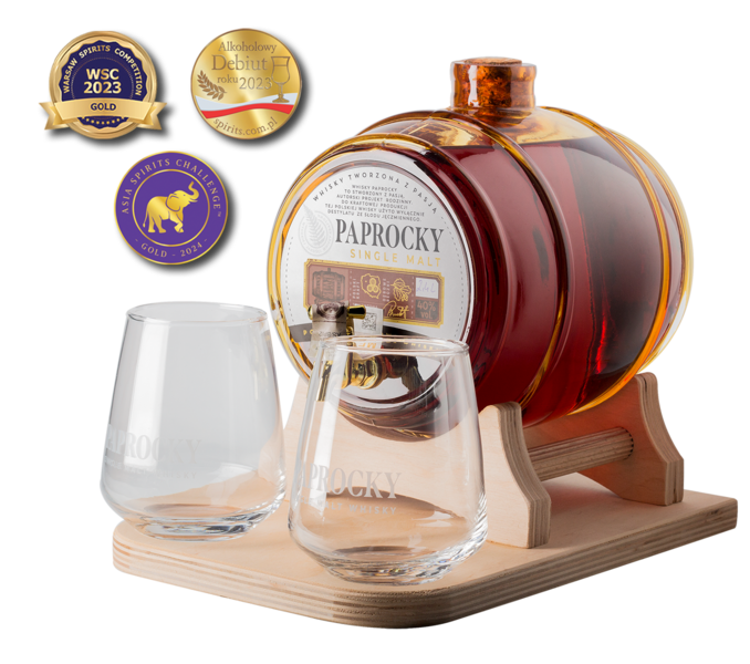 Paprocky Single Malt Barrel / set with glasses