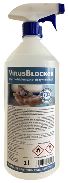 VirusBlocker 1L Płyn do higienicznej dezynfekcji rąk o działaniu bakterio i wirusobójczym (zawiera glicerynę)